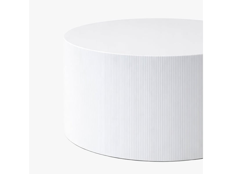  Table basse ronde en marbre d'ingénierie blanc d70 cm  - Conforama D