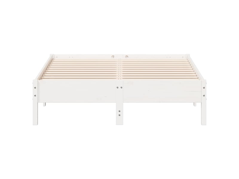  Cadre de lit sans matelas blanc 120x190 cm bois de pin massif  - Conforama D