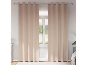 Lot de 2 rideaux occultants, rideaux black-out avec anneaux taupe 260 x 140 cm cf44779