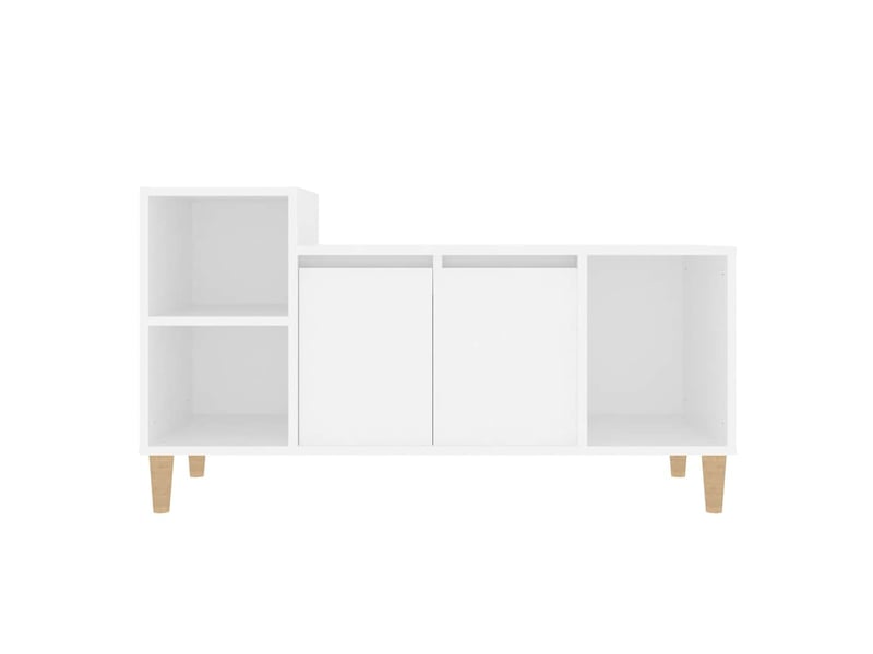  Meuble tv - banc tv - meuble de rangement blanc 100x35x55 cm bois d'ingénierie  - Conforama E
