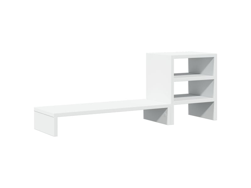  Support de moniteur table meuble bureau et organisateur de bureau bois d'ingénierie blanc 02_0044957  - Conforama D