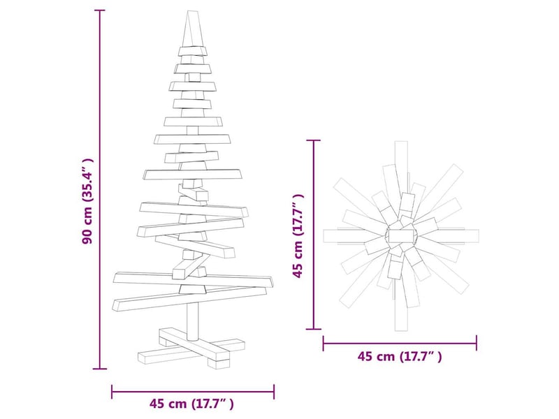 Arbre de noël, décoration de noël en bois kotka bois de pin massif cf61725  - Conforama E