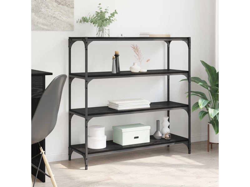  Bibliothèque, meuble de rangement salon chêne noir 100 x 33 x 100 cm  - Conforama B