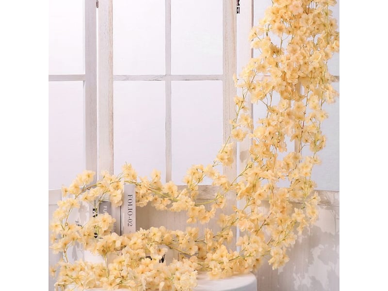  Guirlande fleur de cerisier - 3 pièces - tige flexible avec fil métallique - décoration printemps mariage chambre fête - artificielle soie  - Conforama E