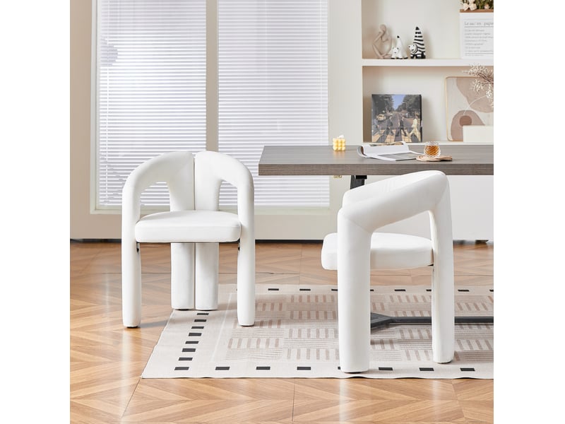  Chaises de salle à manger en velours avec accoudoirs, lot de 2 evryae  - Conforama D