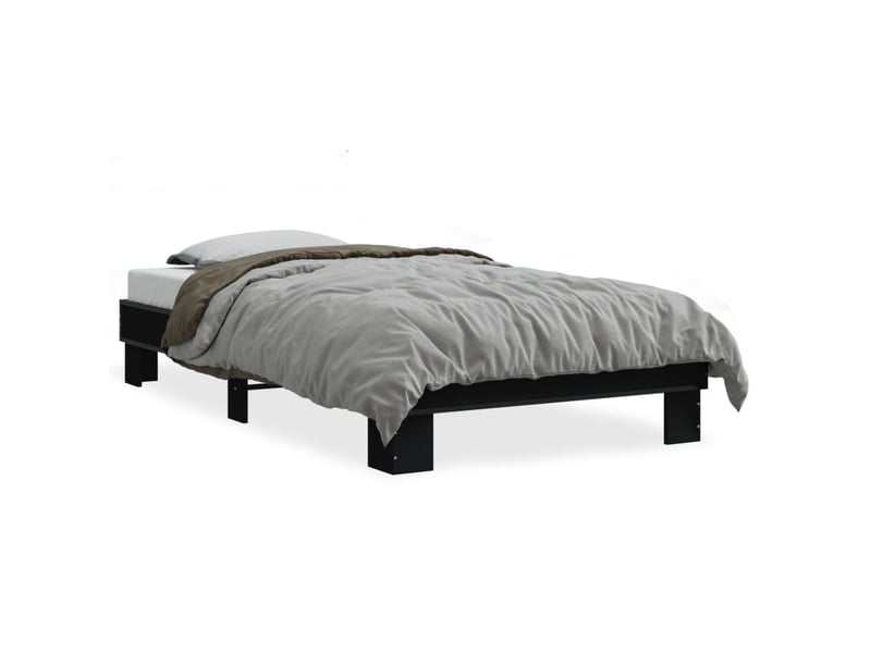  Lit simple- lit adulte -  cadre de lit sans matelas noir 90x200 cm  - Conforama A