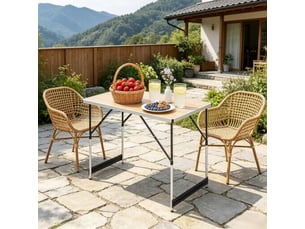 Table à manger réglable en hauteur plateau pliable usage extérieur table de camping