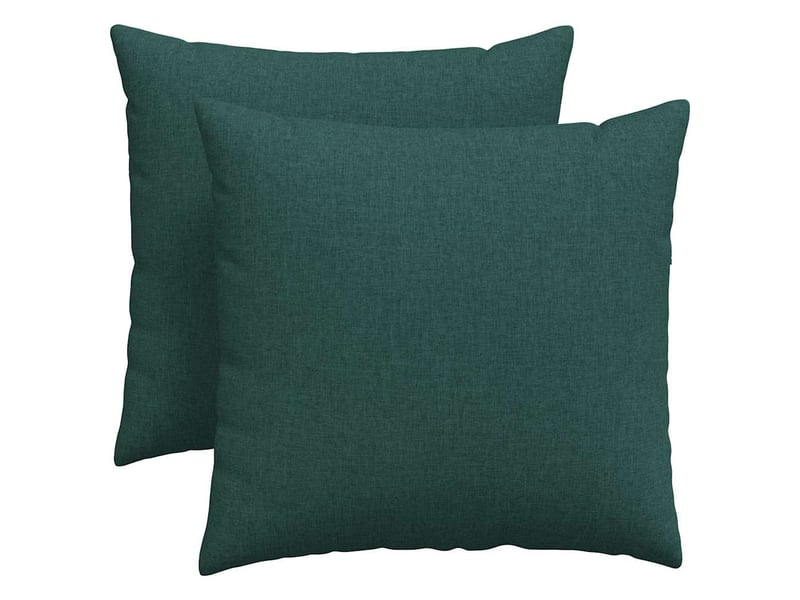  Lot de 2 coussins de canapé, coussins décoratifs tissu vert foncé 45 x 45 cm cf58985  - Conforama A