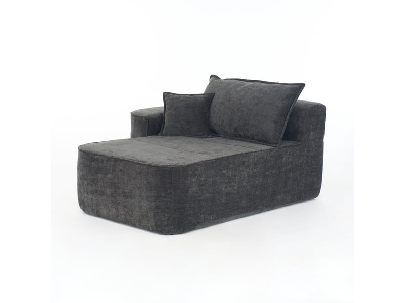 Canapé d'angle, canapé modulable, en chenille, assise profonde, style cloud, 264 cm, mobilier pour espace de vie, pour salon - Conforama B