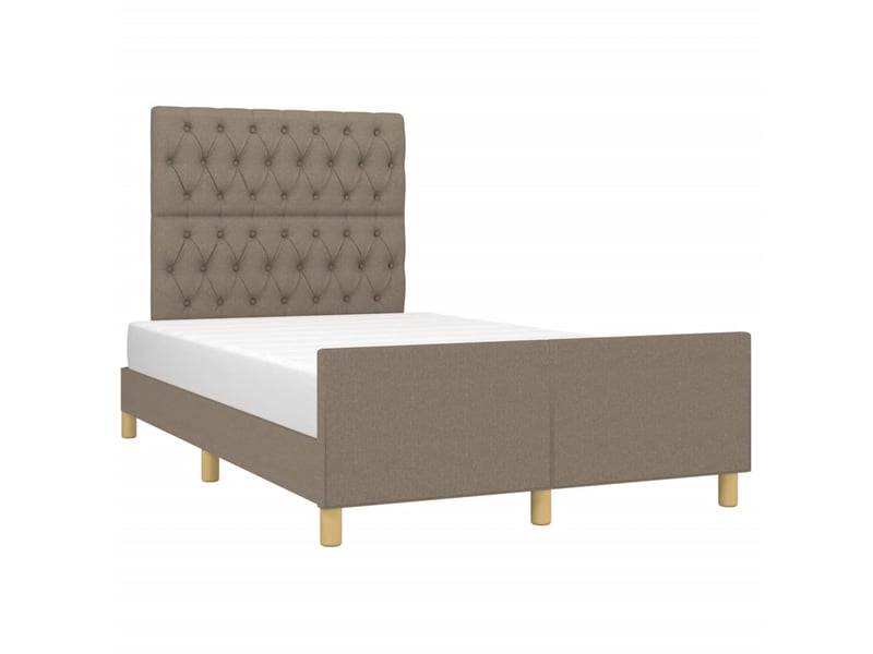 Lit double- lit adulte - cadre de lit sans matelas taupe 120x190 cm tissu - Conforama C