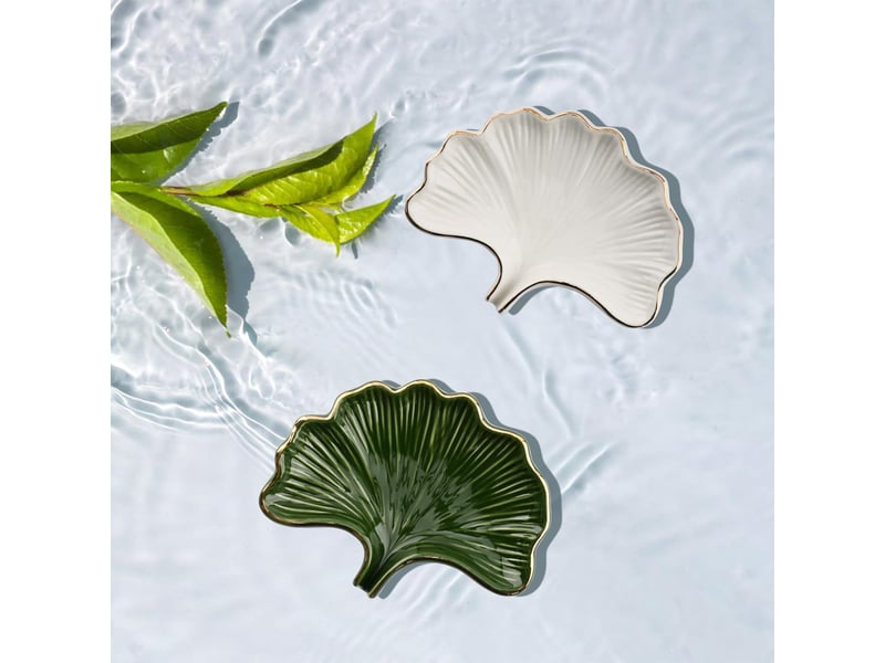  Porte savon céramique, porte savon en forme de feuille de ginkgo, support savon solide pour salle de bain, cuisine, baignoire  - Conforama A
