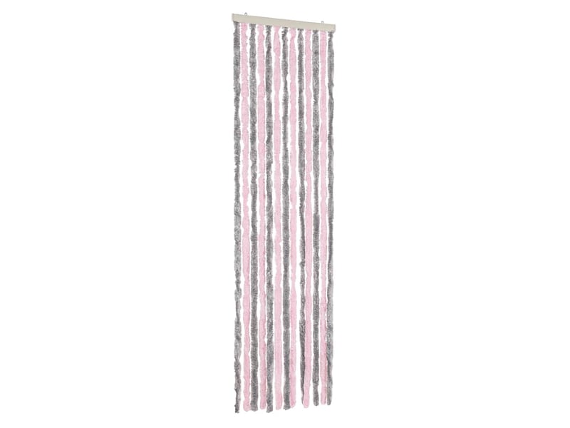  Rideau anti-mouches, moustiquaire gris argenté et rose 56x185 cm chenille cf43526  - Conforama A