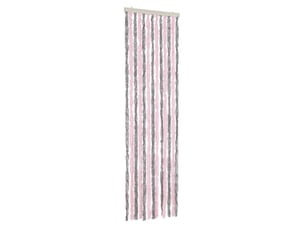 Rideau anti-mouches, moustiquaire gris argenté et rose 56x185 cm chenille cf43526