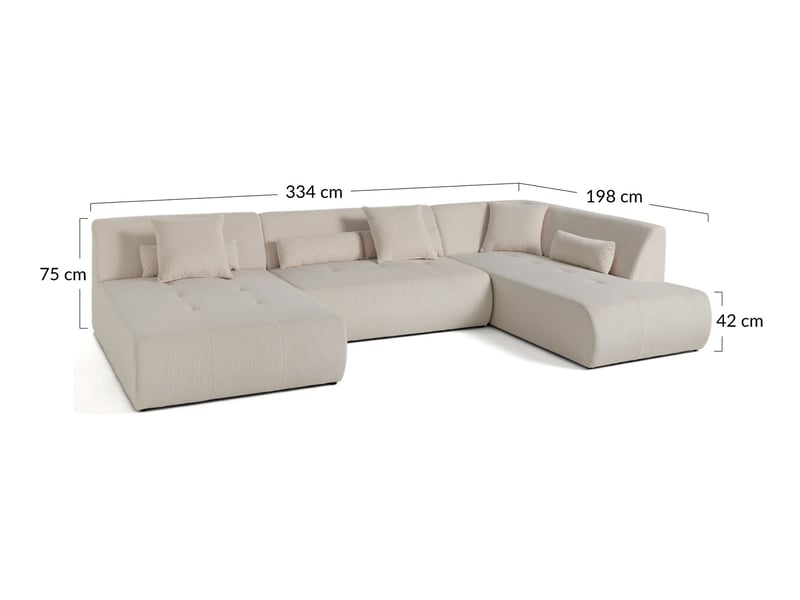  Onyx - canapé panoramique d'angle droit 7 places - en velours côtelé - lisa design - gris foncé ONYX - Conforama C