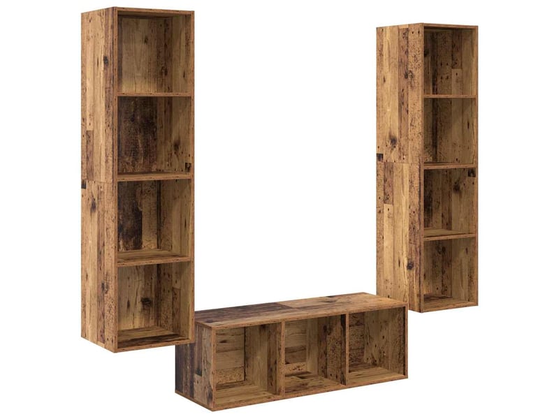  Ensemble meuble tv - banc tv - meuble de rangement 3 pcs bois ancien bois d'ingénierie  - Conforama A