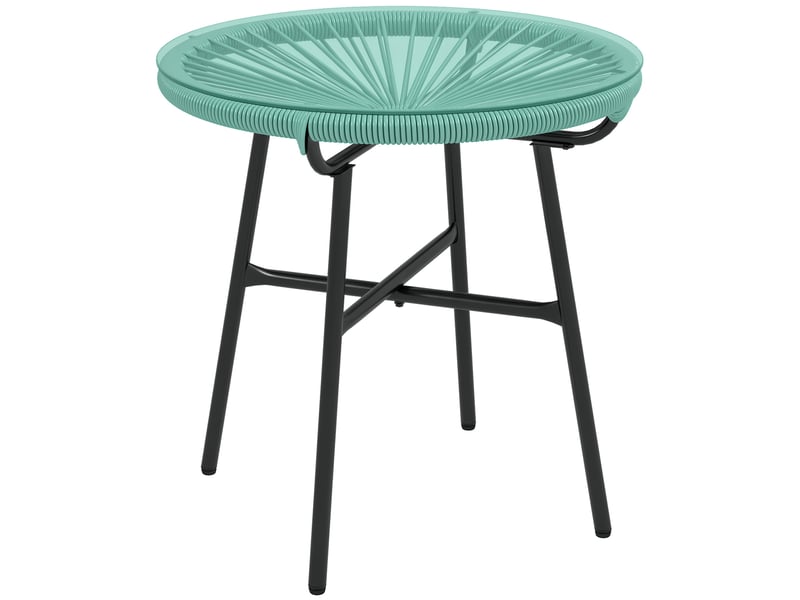  Table basse de jardin ronde métal vert 50x50x50cm  - Conforama B