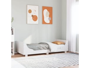 Lit adulte, lit simple, cadre de lit sans matelas blanc 100x200cm bois de pin massif cf11175