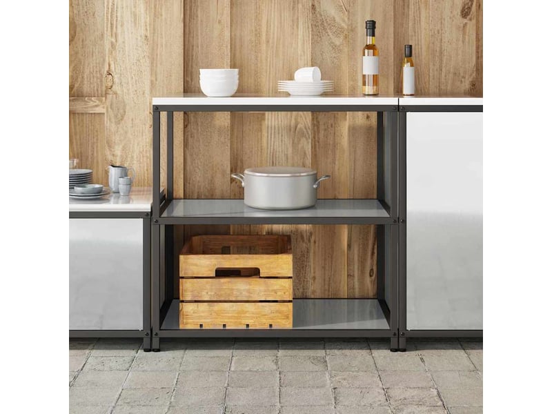 Étagère de cuisine, étagère de rangement hattem argenté 90x50x92cm acier shl2613 - Conforama D