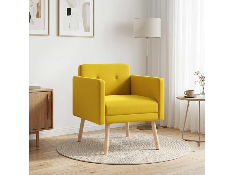  Vidaxl fauteuil d'appoint jaune velours  - Conforama B