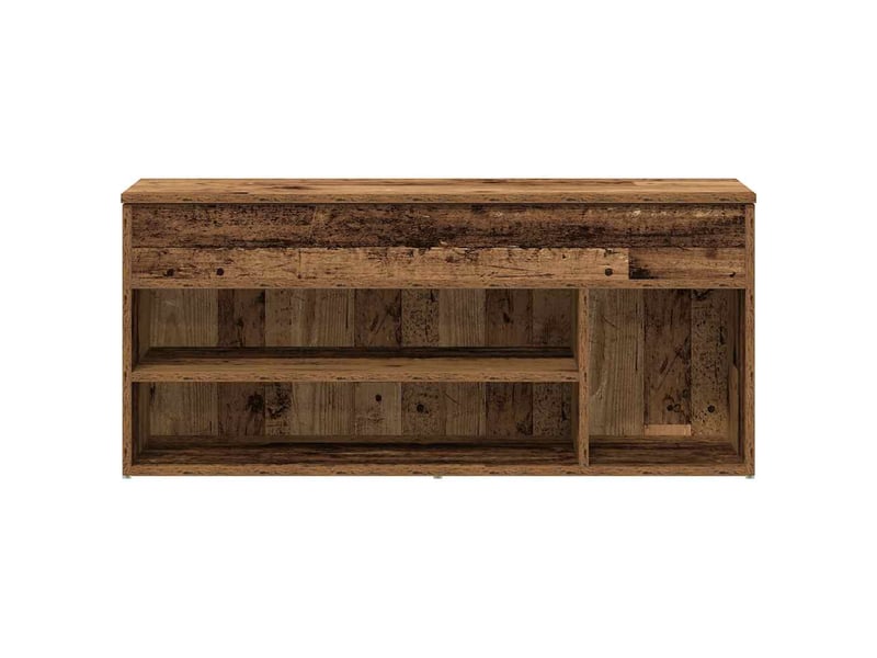  Banc à chaussures, meuble à chaussures vieux bois 102x30,5x45 cm bois d'ingénierie  - Conforama D
