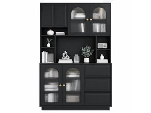 Buffet 6 porte(s)  3 tiroir(s) LPOSPI  - 106 cm coloris noir 