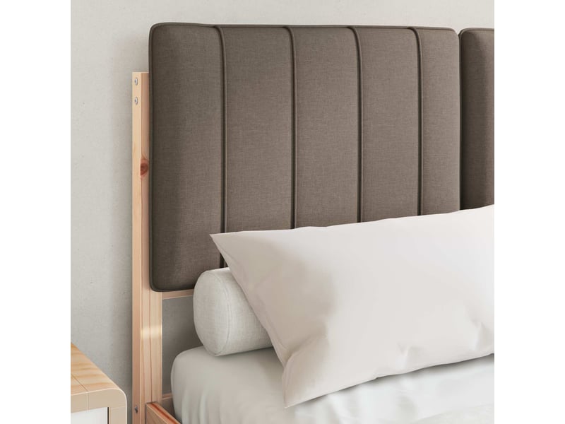  Lit double- lit adulte -  cadre de lit avec tête de lit rembourrée taupe 120 x 190 cm  - Conforama B