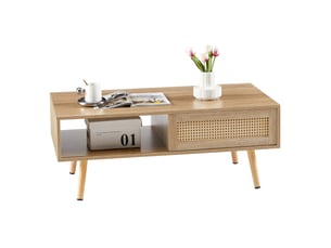 Table basse rectangulaire coloris naturel <strong>ATELIER CONFORTIEL</strong> <strong></strong> - 55 cmx105 cm