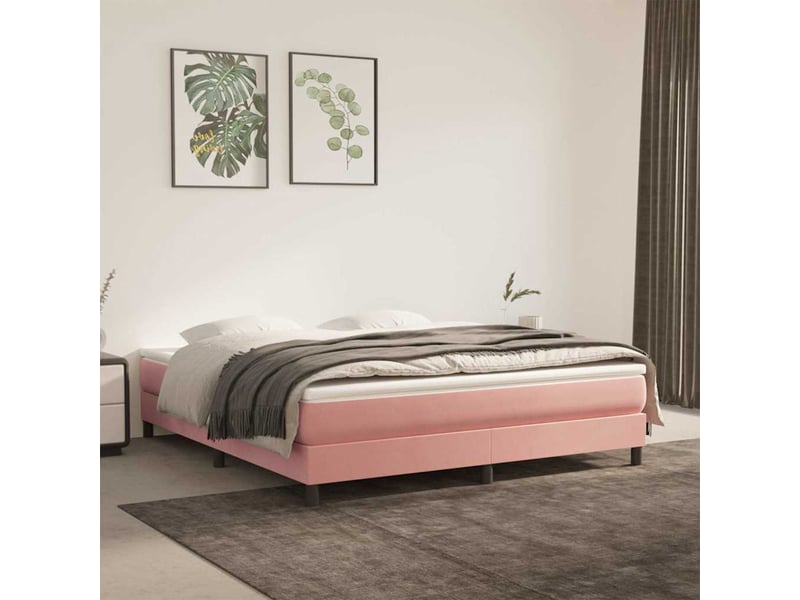  Matelas de lit à ressorts ensachés fermeté moyenne rose 180x200x20 cm velours  - Conforama B