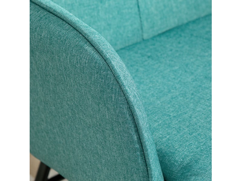  Rocking-chair avec repose-pieds, dossier haut, accoudoirs, assise rembourrée en polyester vert foncé 64 × 89 × 90 cm  - Conforama E