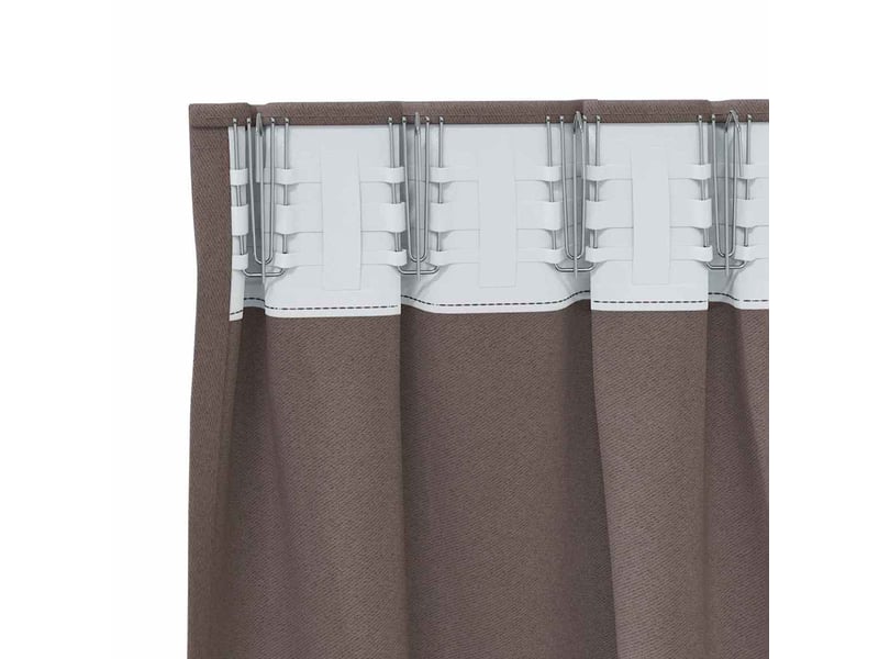Lot de 2 rideaux occultants, rideaux black-out avec anneaux marron foncé 225 x 140 cm cf44702 - Conforama E