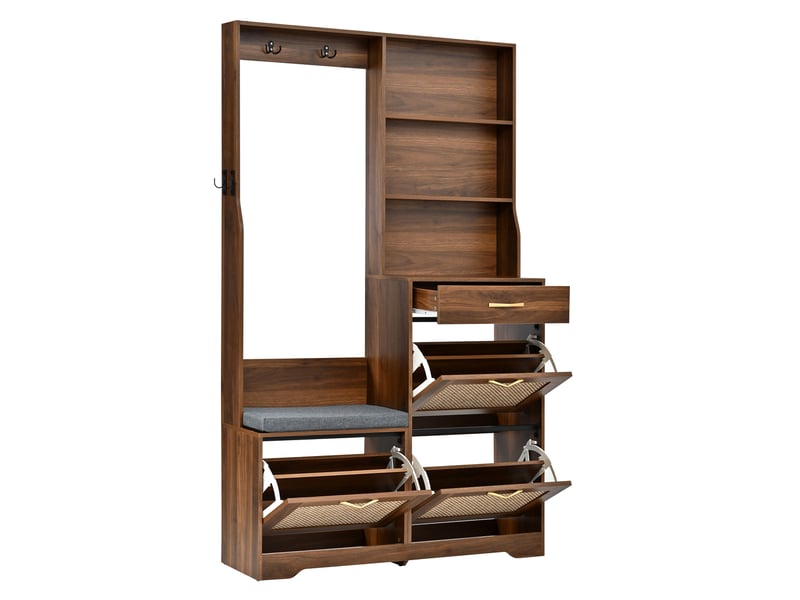  Portemanteau avec banc et rangement 100 x 170 cm en mdf  - Conforama D