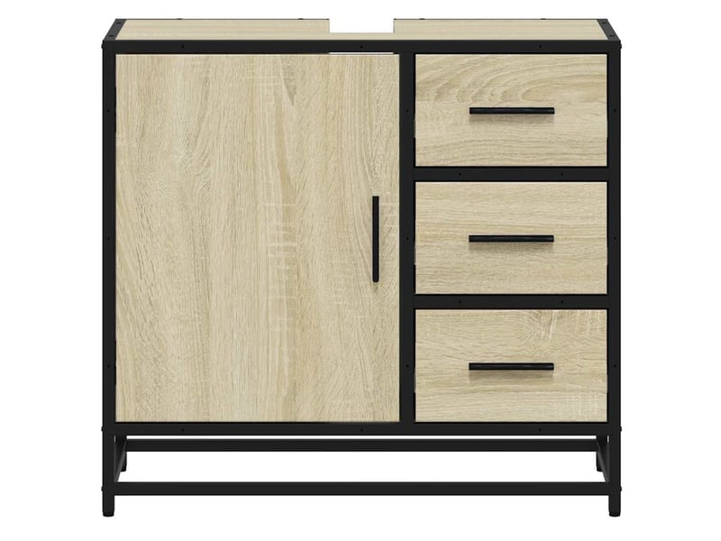  Armoire lavabo de salle de bain, cabinet de salle de bain chêne sonoma bois d'ingénierie cf65613  - Conforama E