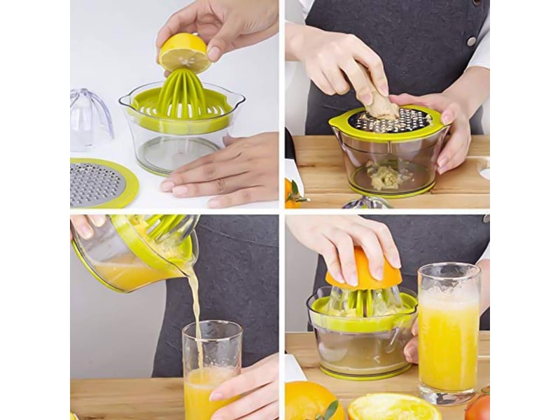  Presse-agrumes 4-en-1 multifonction - 2 alésoirs, bol gradué 400 ml - pour oranges, citrons et agrumes  - Conforama E