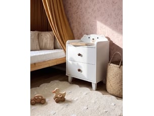 Table de nuit à 2 tiroirs mimili 56 cm blanc