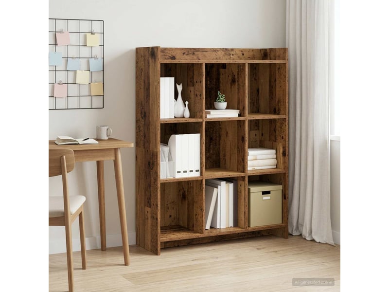  Bibliothèque, étagère de rangement bois ancien 87,5 x 30 x 111 cm bois d'ingénierie  - Conforama B