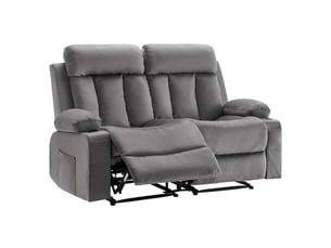 Canapé inclinable électrique 2 places, causeuse inclinable avec chauffage et massage, en velours doux, avec ports usb, porte-gobelets et poches latérales, pour chambre salon appartement, gris
