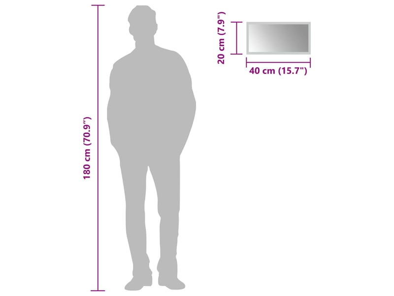  Miroir de salle de bain, miroir de toilette led transparent 40 x 20 cm verre trempé cf62574  - Conforama E