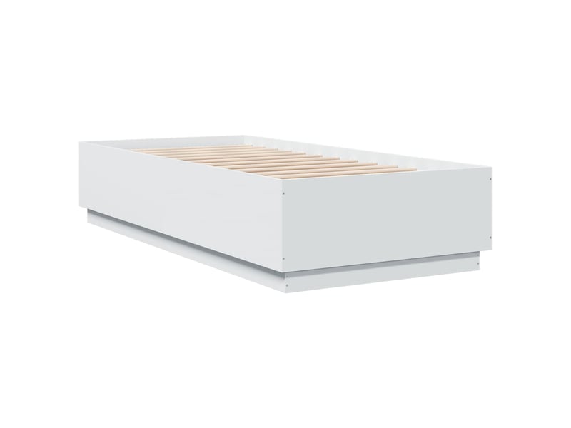  Lit simple- lit adulte -  cadre de lit avec led sans matelas blanc 100x200 cm  - Conforama B