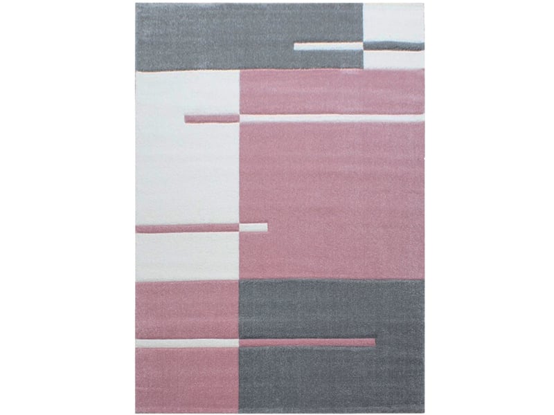 Traits - tapis géométrique - rose et gris 120 x 170 cm HAWAII1201701310PINK - Conforama A