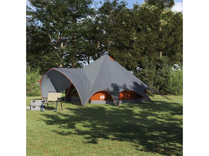  Tente de camping, tente teepee 5 personnes gris et orange shl76671  - Conforama B