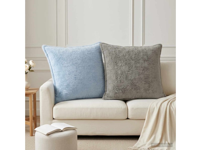  Lot de 2 housses de coussin houten bleu clair 65 x 65 cm cf49291  - Conforama B