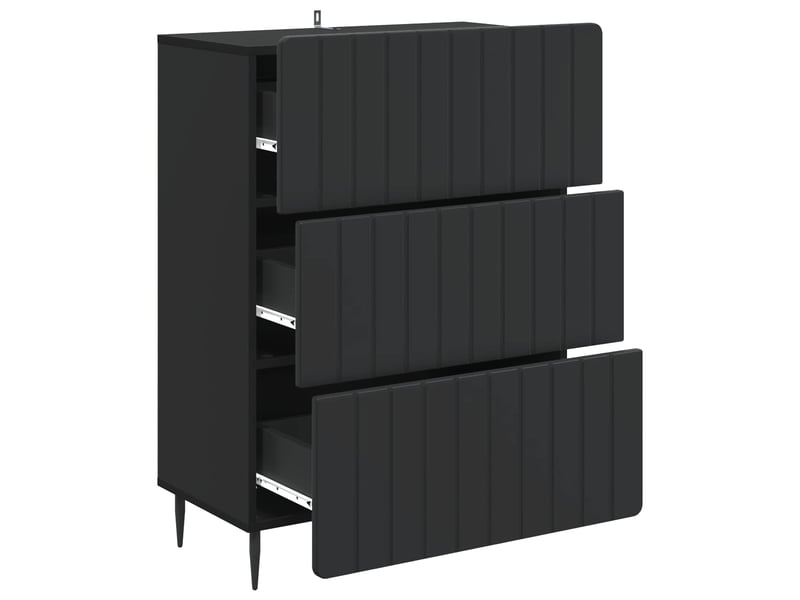  Armoire de rangement bureau, armoire à tiroirs 66 x 34,5 x 92 cm bois d'ingénierie noir  - Conforama E