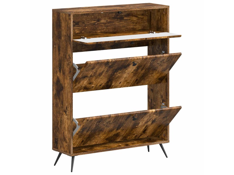  Meuble à chaussure, cabinet à chaussures breda 78x24x103 cm bois d'ingénierie shl7858  - Conforama C