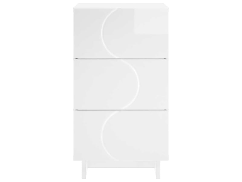  Table de chevet - cabinet de chevet - table de nuit 2 pièces blanc brillant 33,5 x 34,5 x 60 cm  - Conforama C