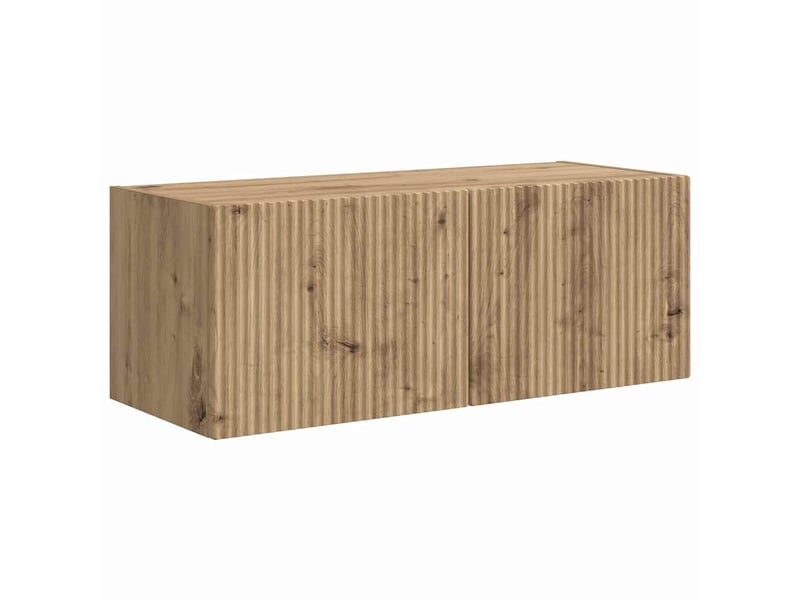  Meuble tv - banc tv - meuble de rangement mural 78,5 x 31 x 29,5 cm chêne artisan  - Conforama A