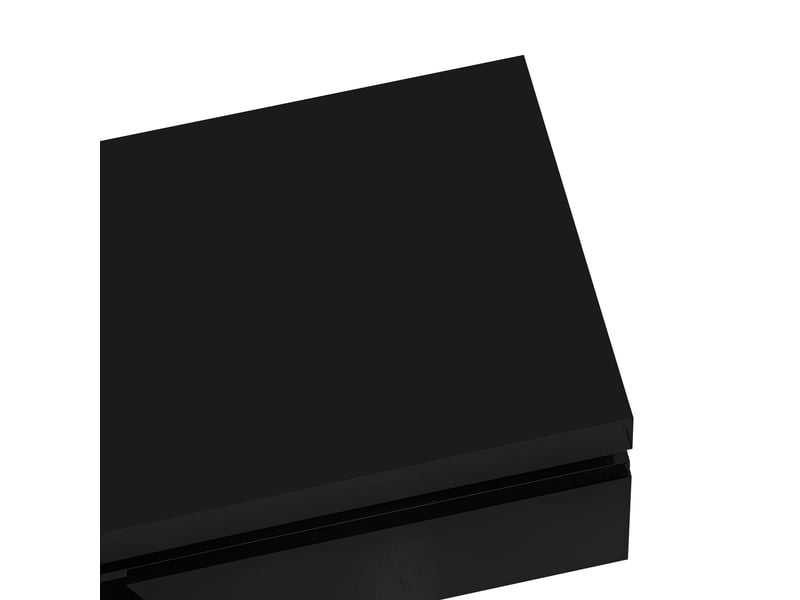  Table basse avec tiroir et éclairage led pour salon 100×50×40,3 cm en panneaux de particules noir  - Conforama D