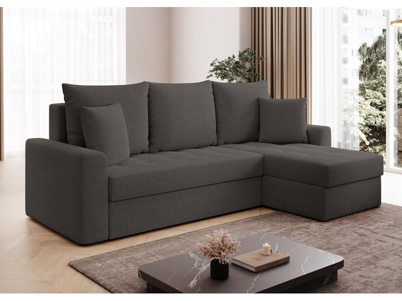 Canapé d’angle karaman 238 cm gris convertible avec coffre Karaman - Conforama B