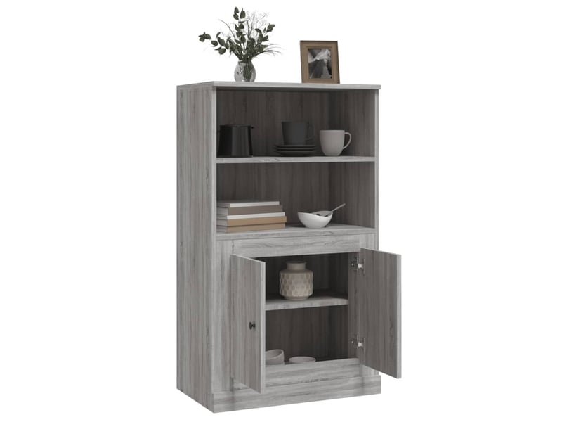  Buffet haut - bahut - meuble de rangement sonoma gris 60x35,5x103,5 cm bois d'ingénierie  - Conforama E