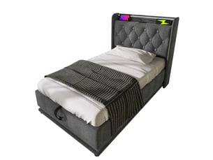 Lit coffre 90x200 cm    coloris gris
