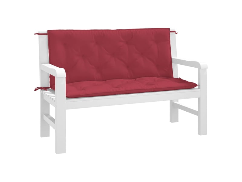  Lot de 2 coussins de banc de jardin, coussins d'assise rouge bordeaux tissu oxford cf58689  - Conforama C